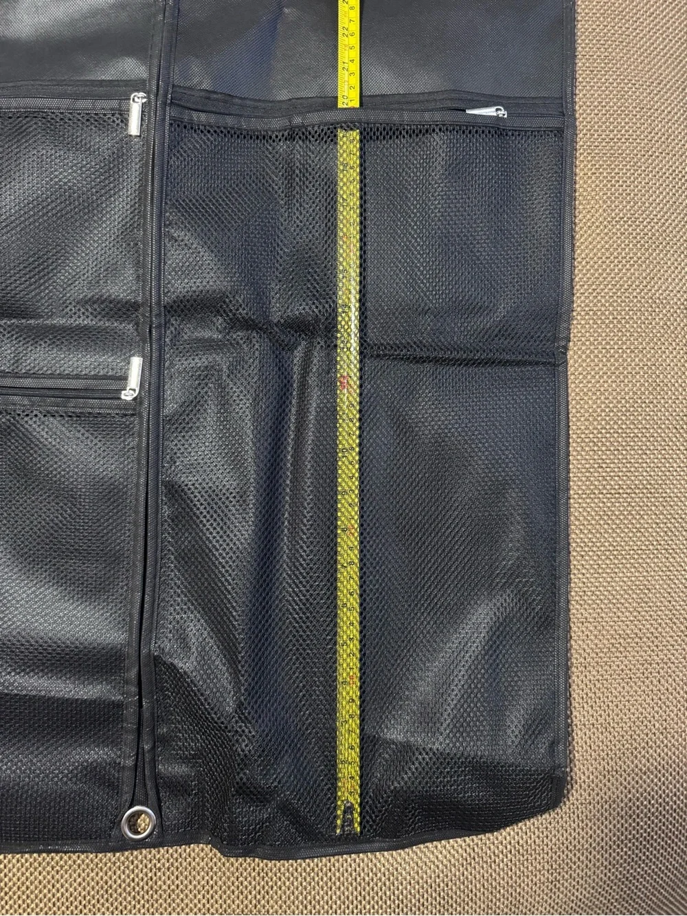 Two Black Hanging Garment Bags With Mesh Pockets. - Picture 11 of 14